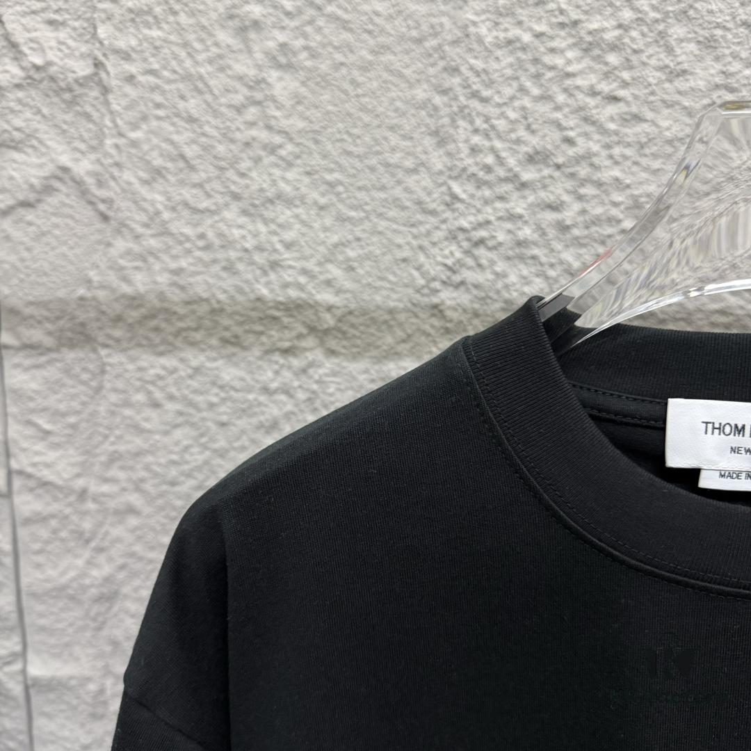 TB*Tom 2025 Spring/Summer New Arrival Classic Rose Embroidery Short-Sleeve T-Shirt Unisex Design Made from Custom Double-Gauze Plain-Woven 300g Cotton Fabric