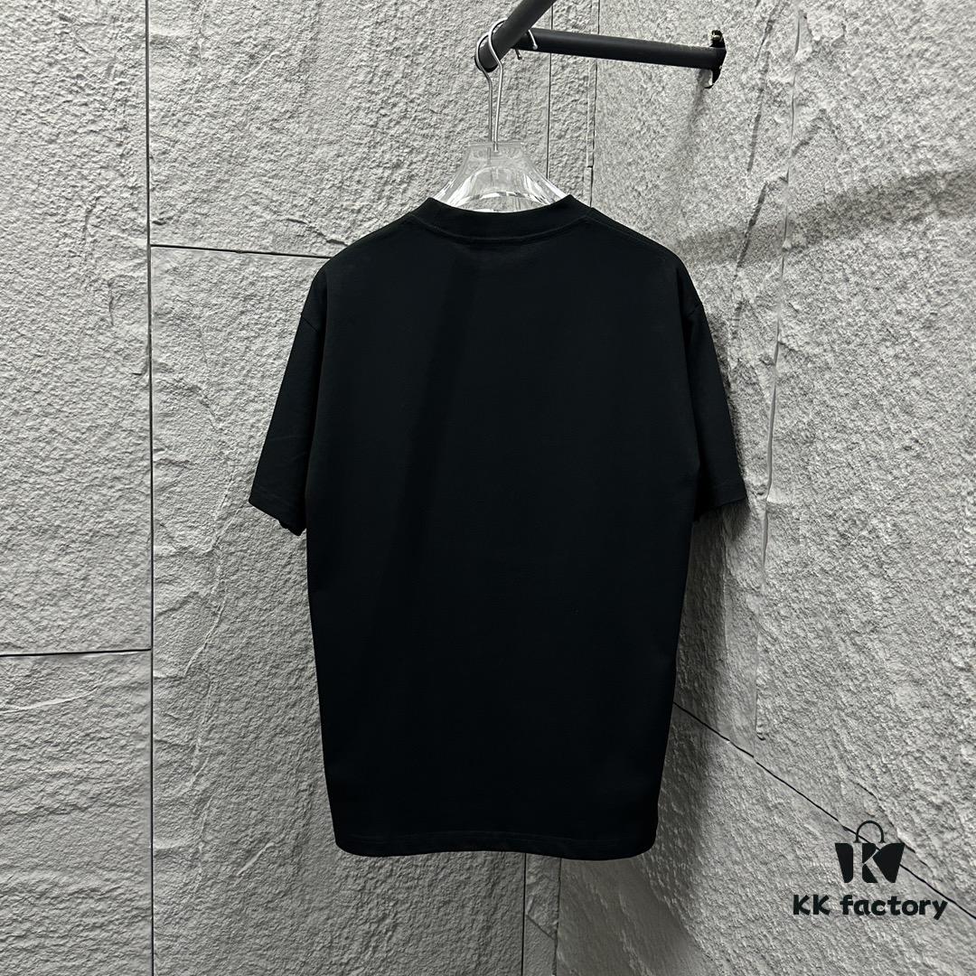 TB*Tom 2025 Spring/Summer New Arrival Classic Rose Embroidery Short-Sleeve T-Shirt Unisex Design Made from Custom Double-Gauze Plain-Woven 300g Cotton Fabric