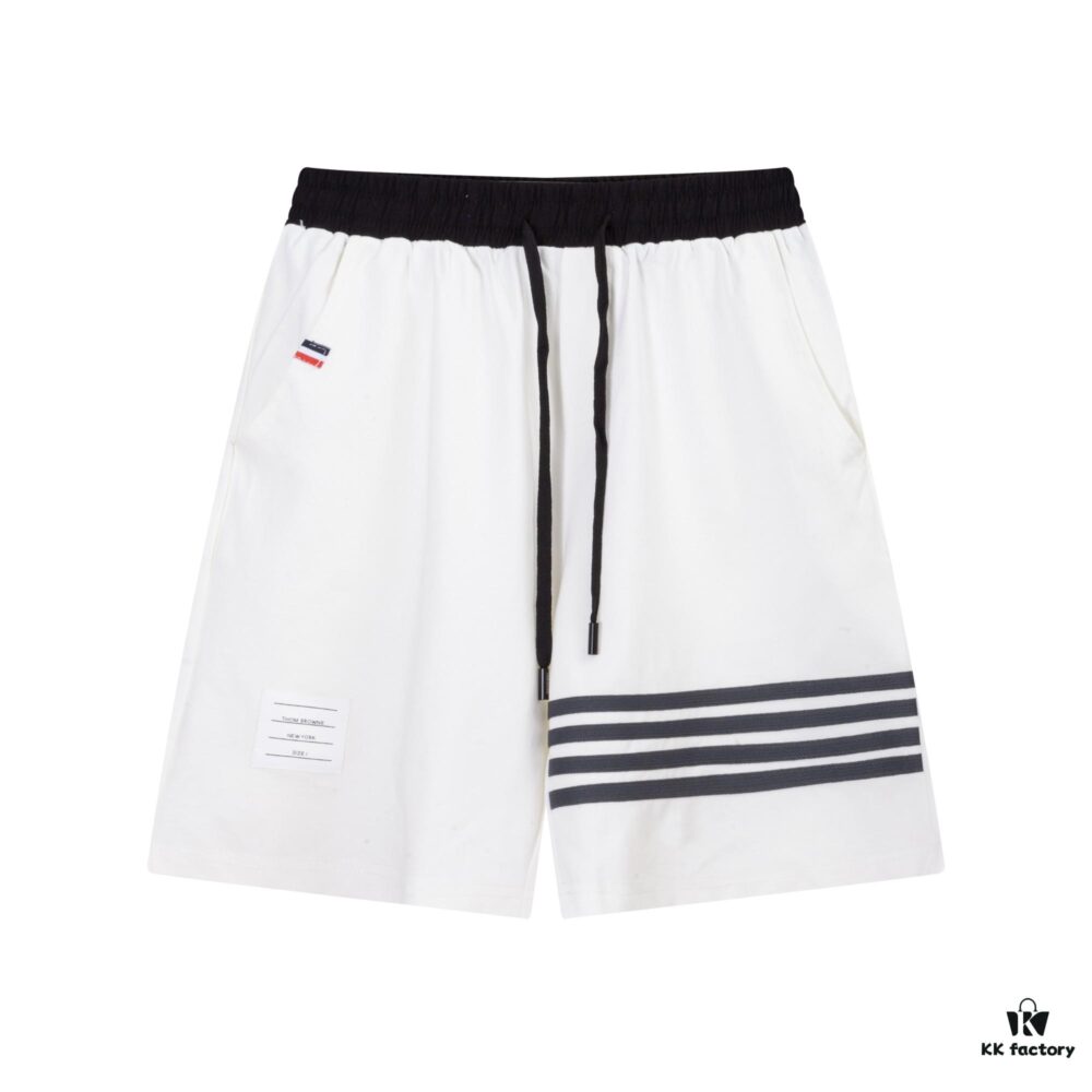 2024SS Thom Browne New Knit Shorts, Custom Fabric, Jacquard Knit Technique, Embroidered Logo, Streamlined Tailored Fit, Straight Striped Panel Design, Premium Metal Hardware Drawstring, Smooth and Comfortable Breathable Wear, Textured and Structured Look, Stylish Casual Wear
