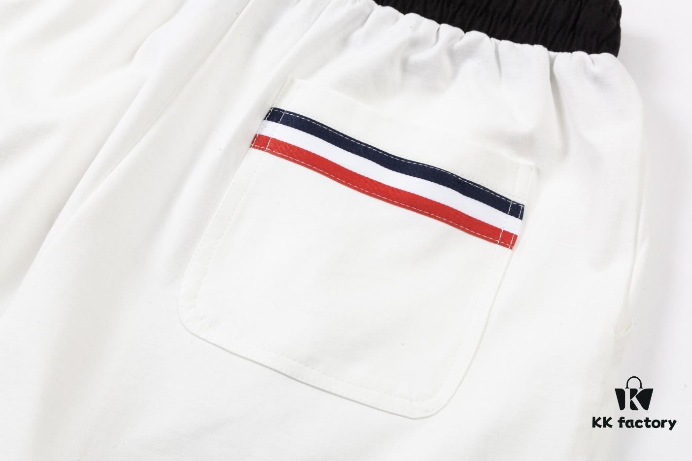 2024SS Thom Browne New Knit Shorts, Custom Fabric, Jacquard Knit Technique, Embroidered Logo, Streamlined Tailored Fit, Straight Striped Panel Design, Premium Metal Hardware Drawstring, Smooth and Comfortable Breathable Wear, Textured and Structured Look, Stylish Casual Wear