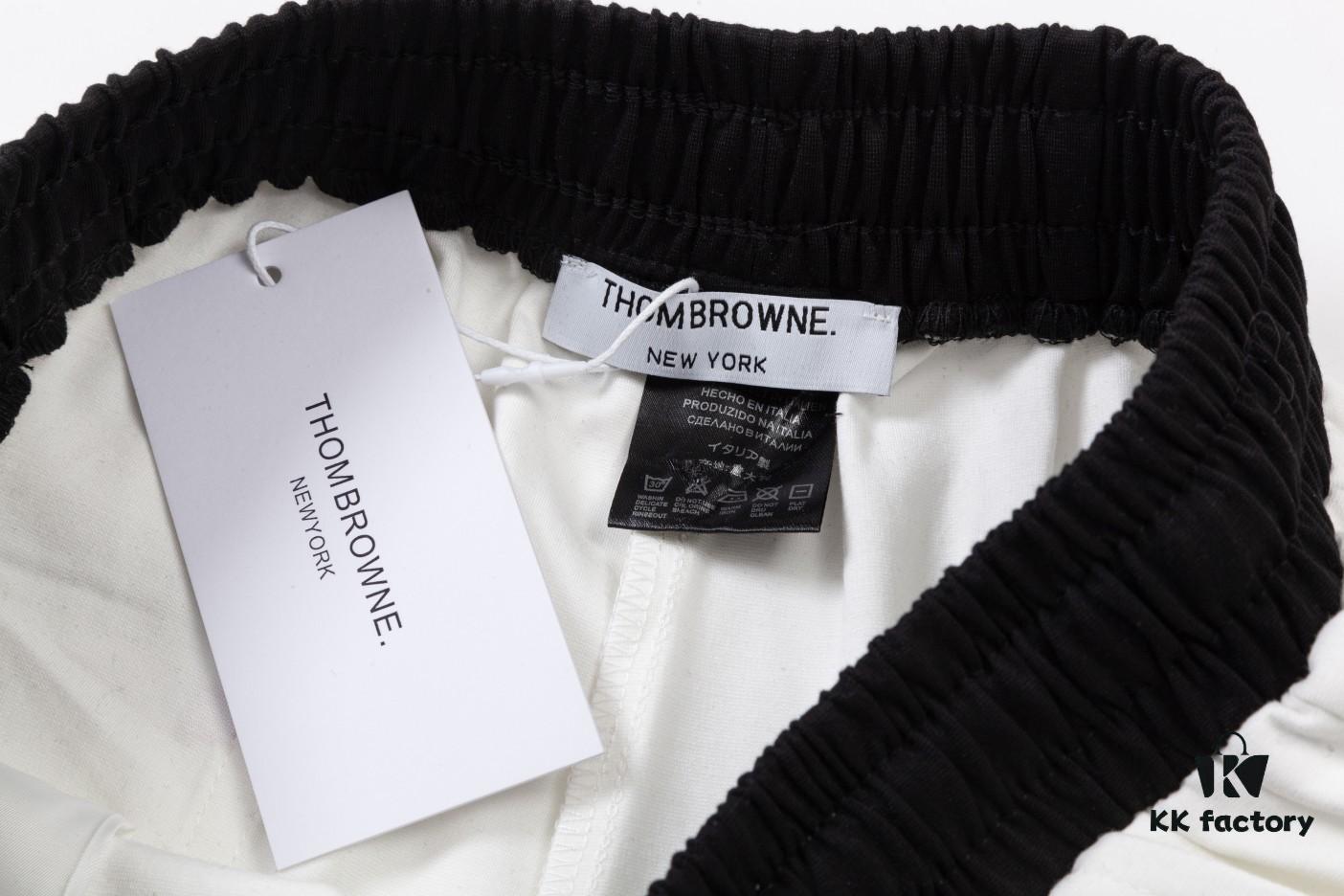 2024SS Thom Browne New Knit Shorts, Custom Fabric, Jacquard Knit Technique, Embroidered Logo, Streamlined Tailored Fit, Straight Striped Panel Design, Premium Metal Hardware Drawstring, Smooth and Comfortable Breathable Wear, Textured and Structured Look, Stylish Casual Wear