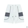 2025 TB New Quick-Dry Beach Shorts, Custom Fabric, Embroidered Logo, Slim Tailored Fit with Straight Stripe Panel Design