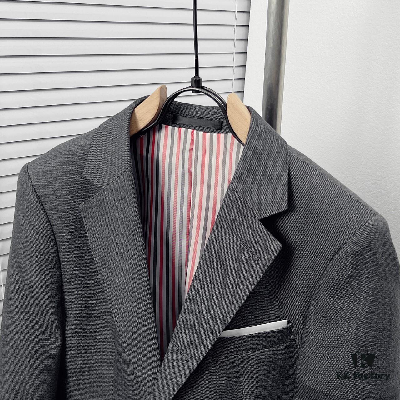 Thom Browne Classic Four-Stripe Grey Suit