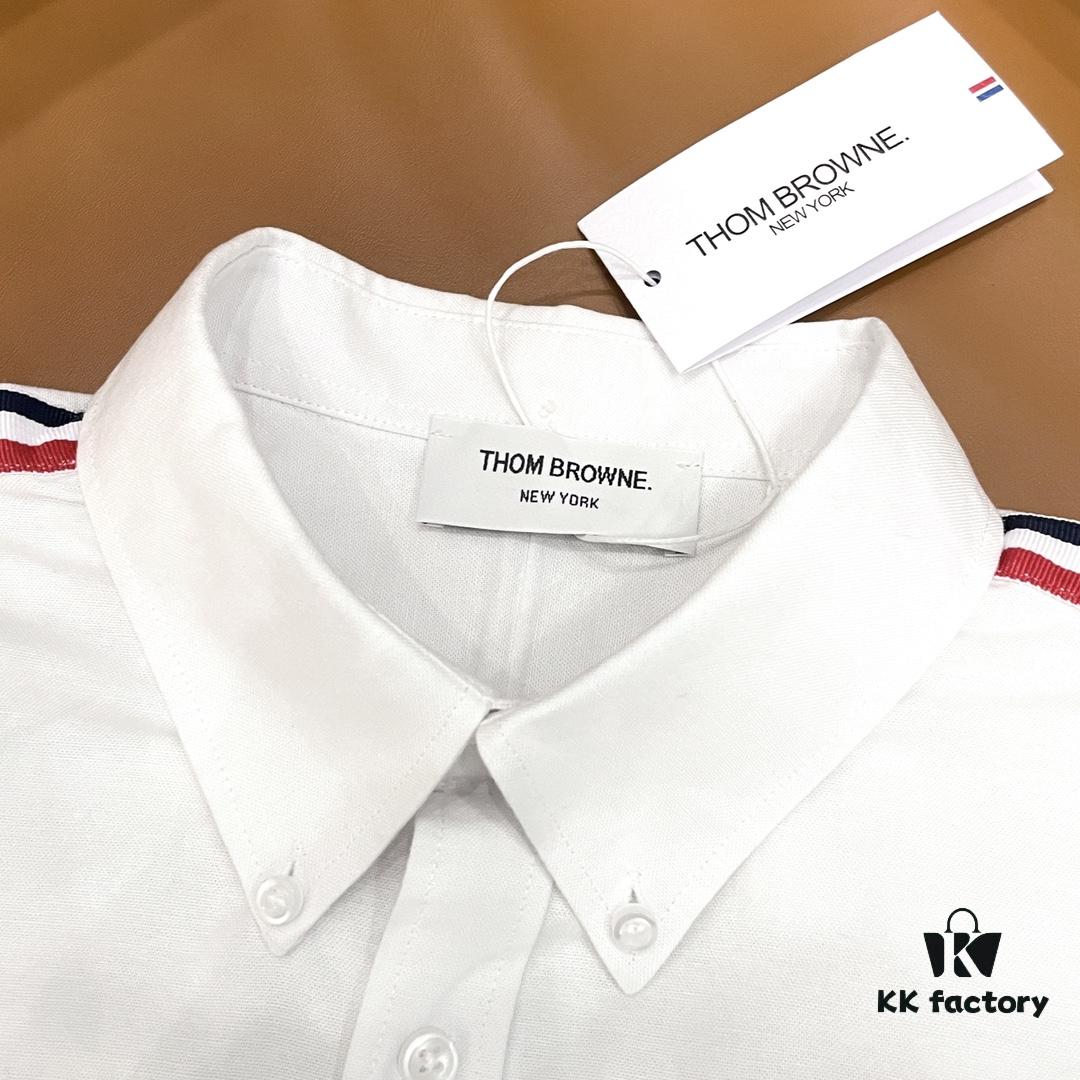 THOM BROWNE ➡️ Tang Mu Bulang · TB Classic Oxford Weave Panel Long-Sleeve Shirt