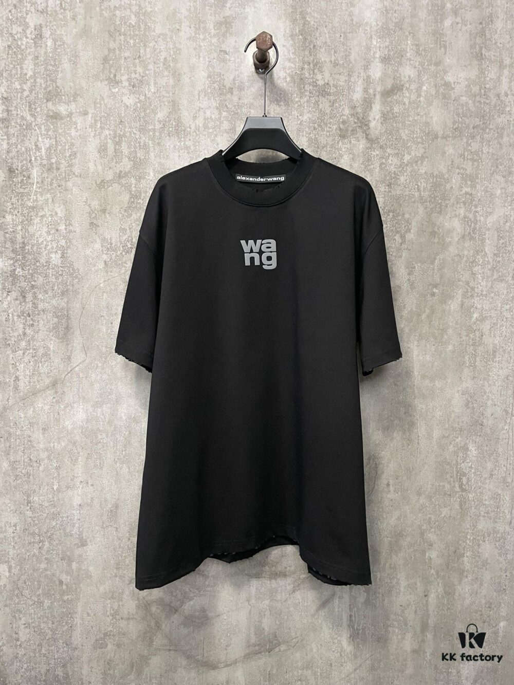 Alexander Wang 2024 FW Autumn/Winter Heavyweight 380g Short Sleeve T-Shirt with New York Flag Embossed Print