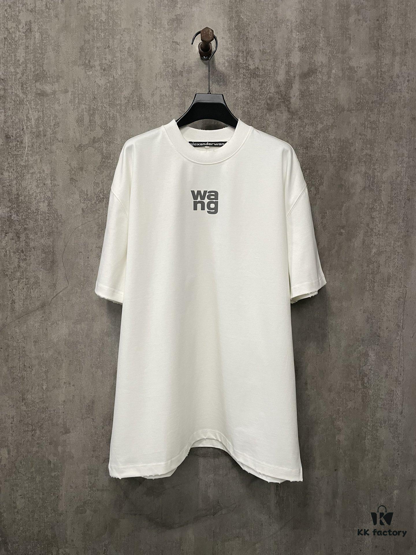 Alexander Wang 2024FW Fall/Winter Heavyweight 380g Short Sleeve T-Shirt with New York Flag Raised Print