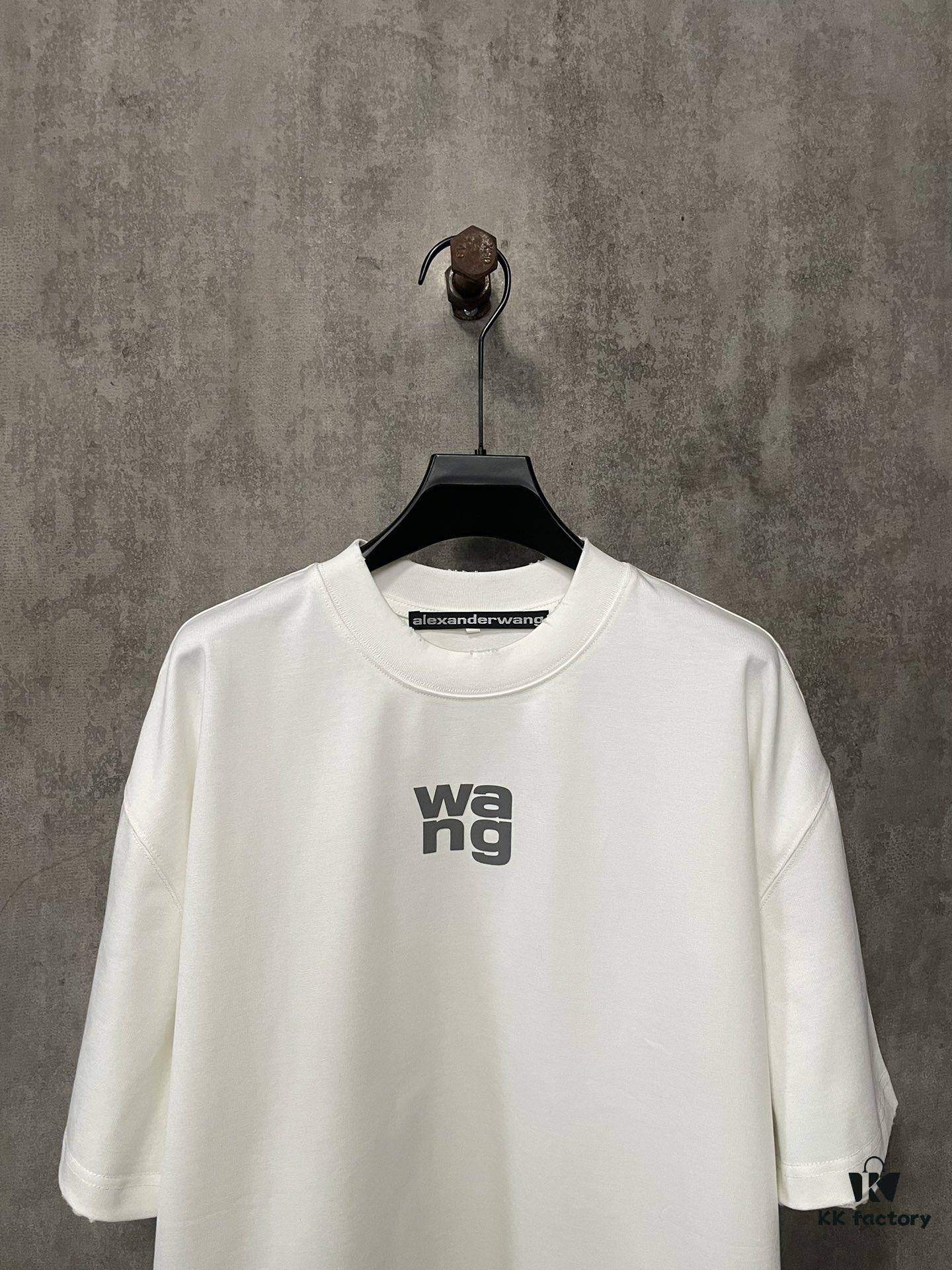 Alexander Wang 2024FW Fall/Winter Heavyweight 380g Short Sleeve T-Shirt with New York Flag Raised Print