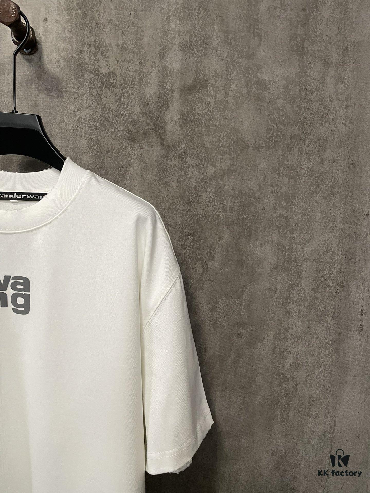 Alexander Wang 2024FW Fall/Winter Heavyweight 380g Short Sleeve T-Shirt with New York Flag Raised Print