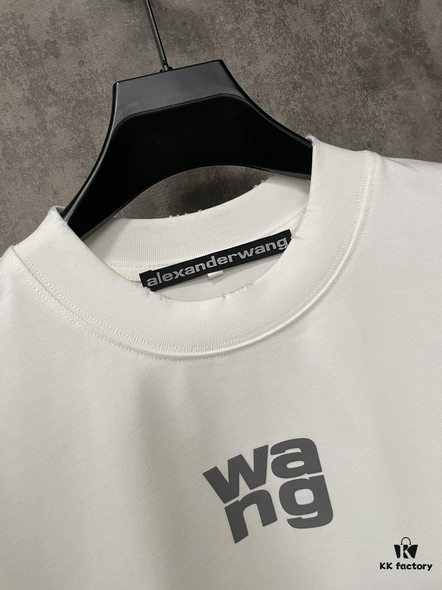 Alexander Wang 2024FW Fall/Winter Heavyweight 380g Short Sleeve T-Shirt with New York Flag Raised Print