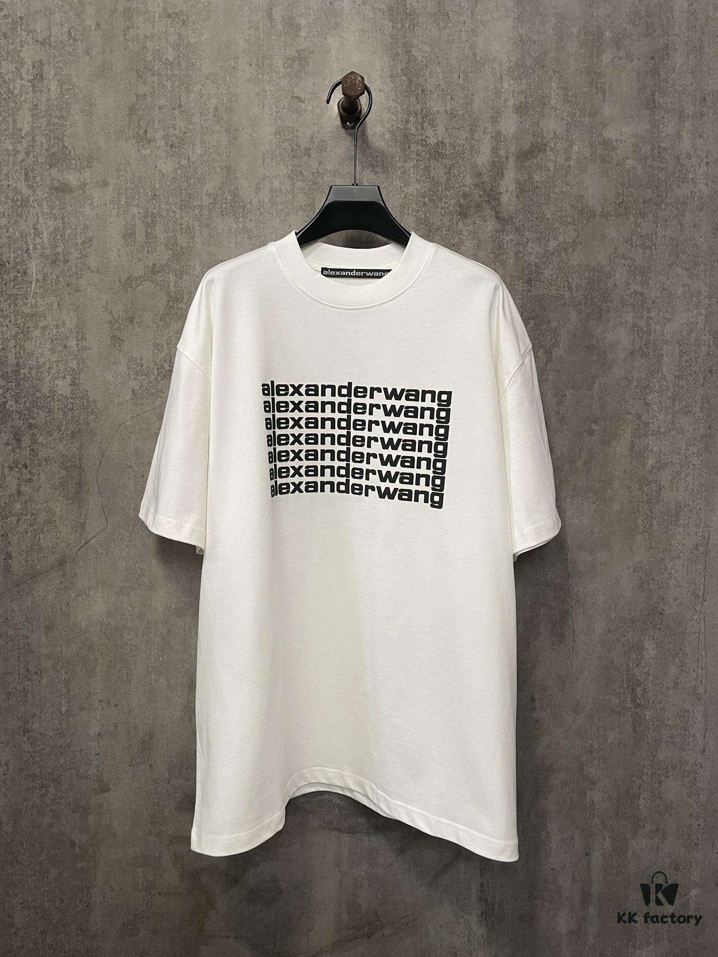 Alexander Wang 2024 FW Pre-Spring Heavyweight 380g Short Sleeve T-Shirt with Raised Puff Print