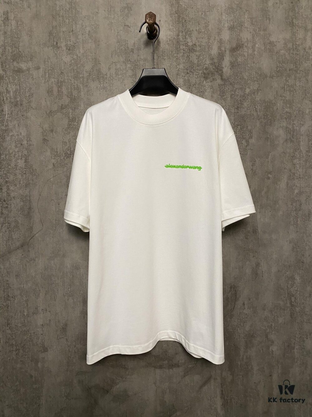 Alexander Wang 24SS Classic Front and Back Flocked Logo Heavyweight Short Sleeve T-Shirt