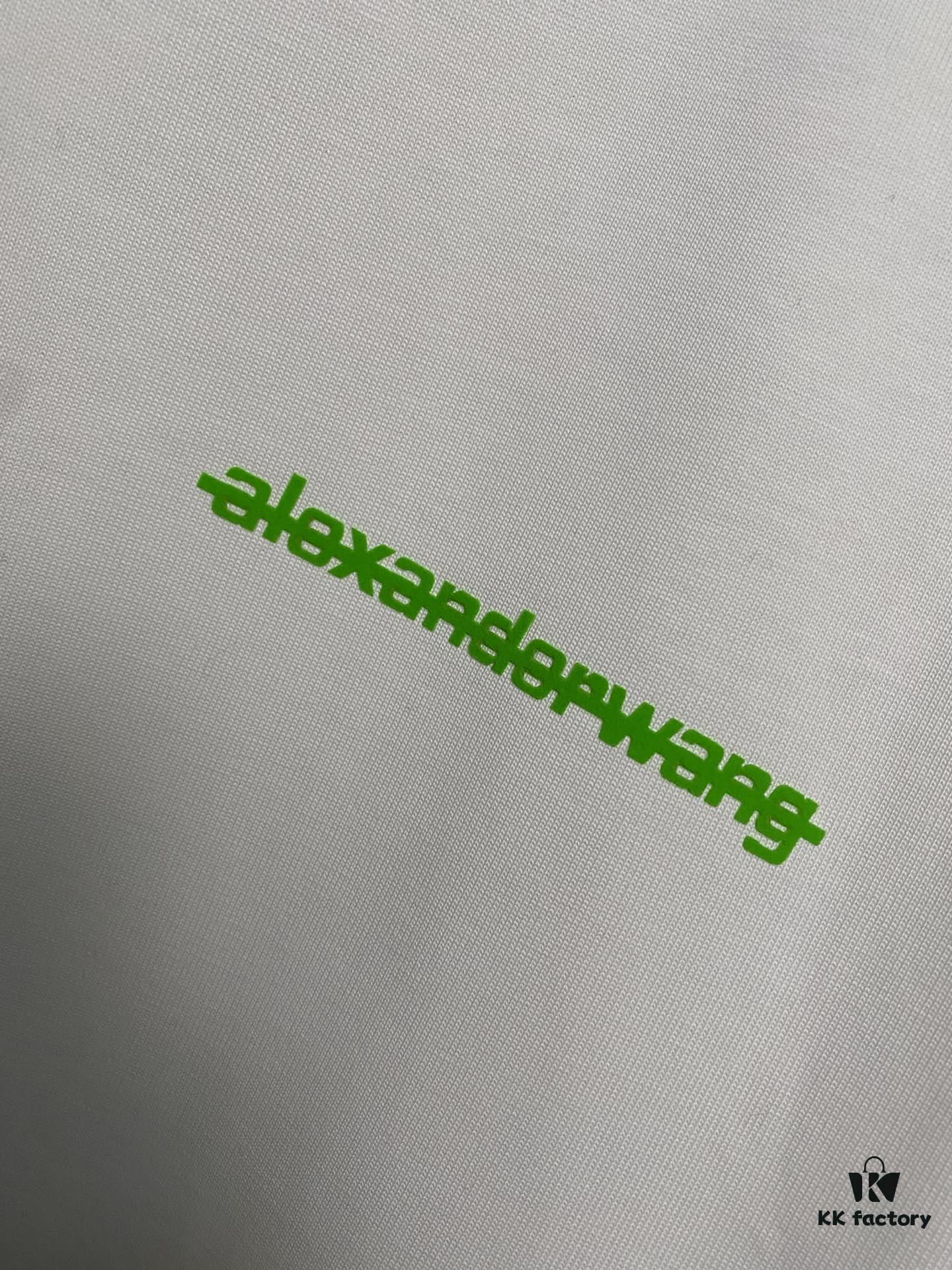 Alexander Wang 24SS Classic Front and Back Flocked Logo Heavyweight Short Sleeve T-Shirt