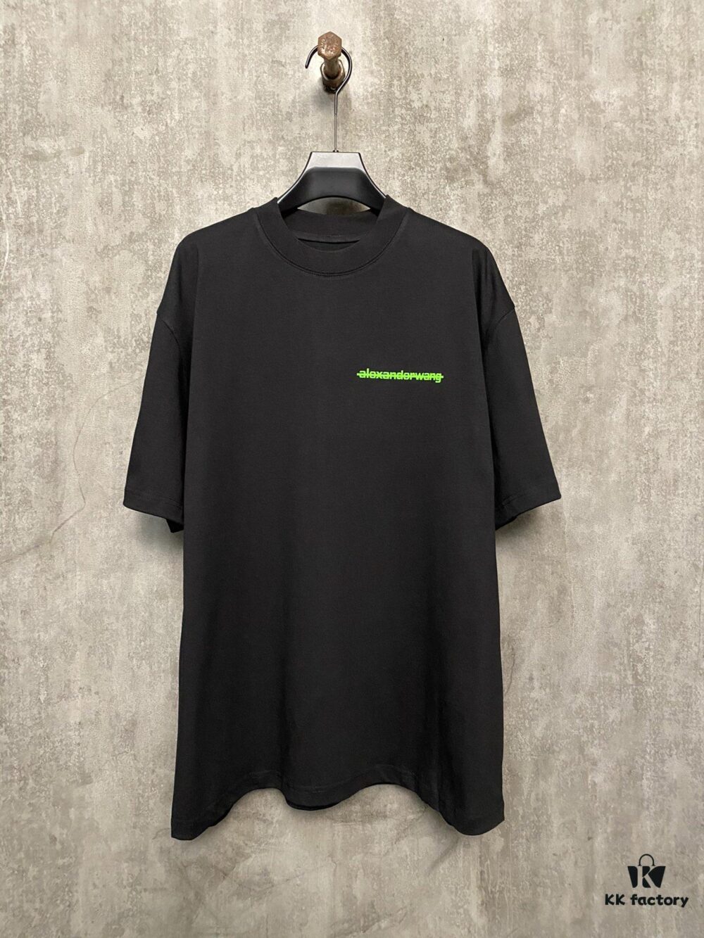 Alexander Wang 24SS Classic Front and Back Flocked Logo Heavyweight Short Sleeve T-Shirt