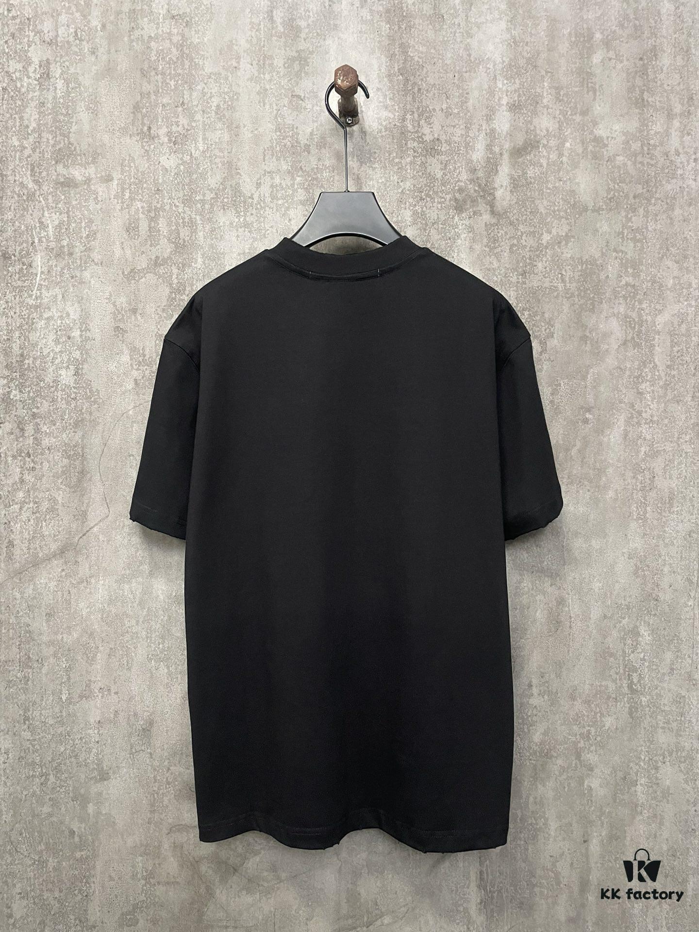 Alexander Wang 24SS Classic Logo Distressed Heavyweight T-Shirt with Thick Print