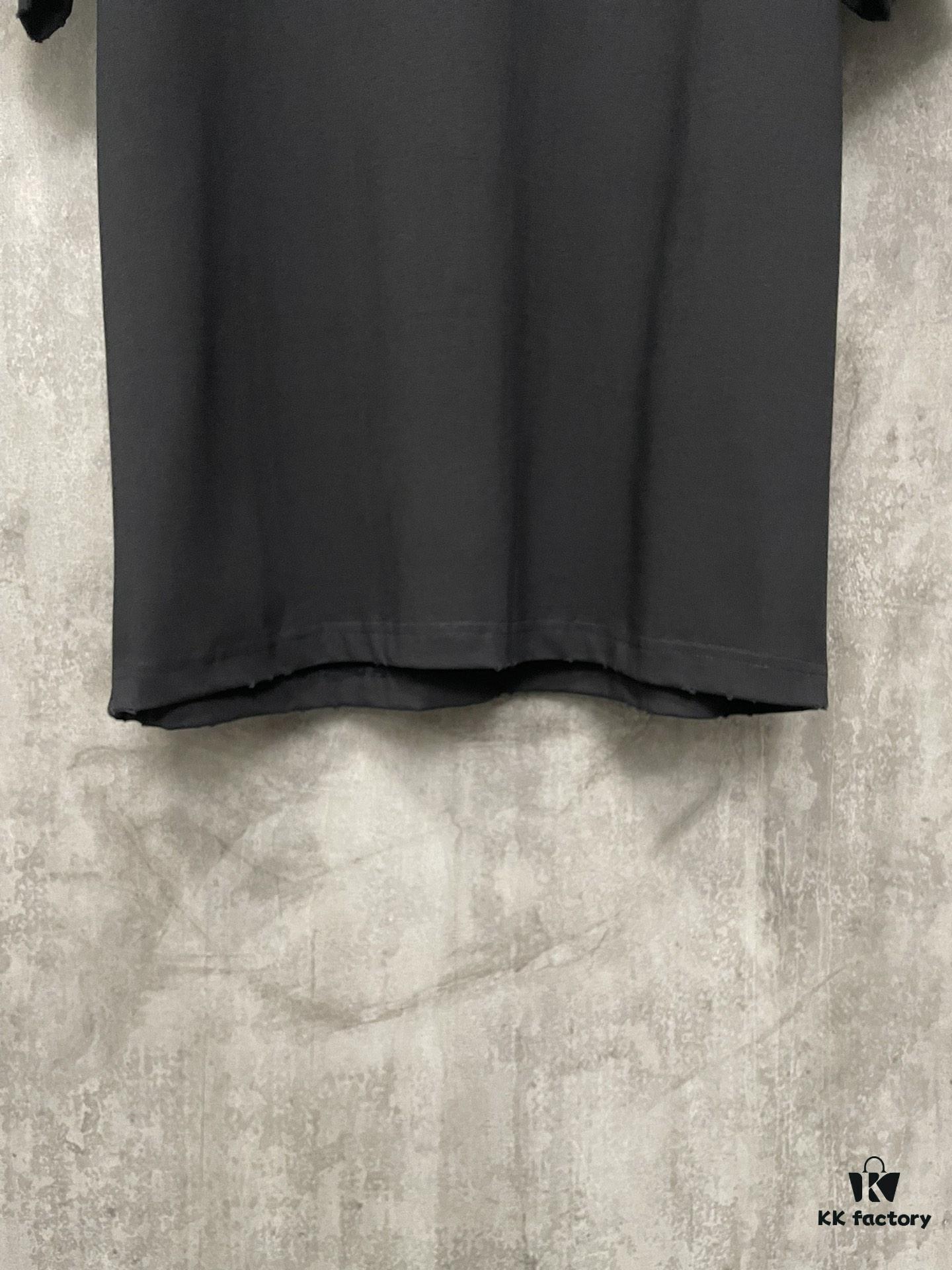 Alexander Wang 24SS Classic Logo Distressed Heavyweight T-Shirt with Thick Print