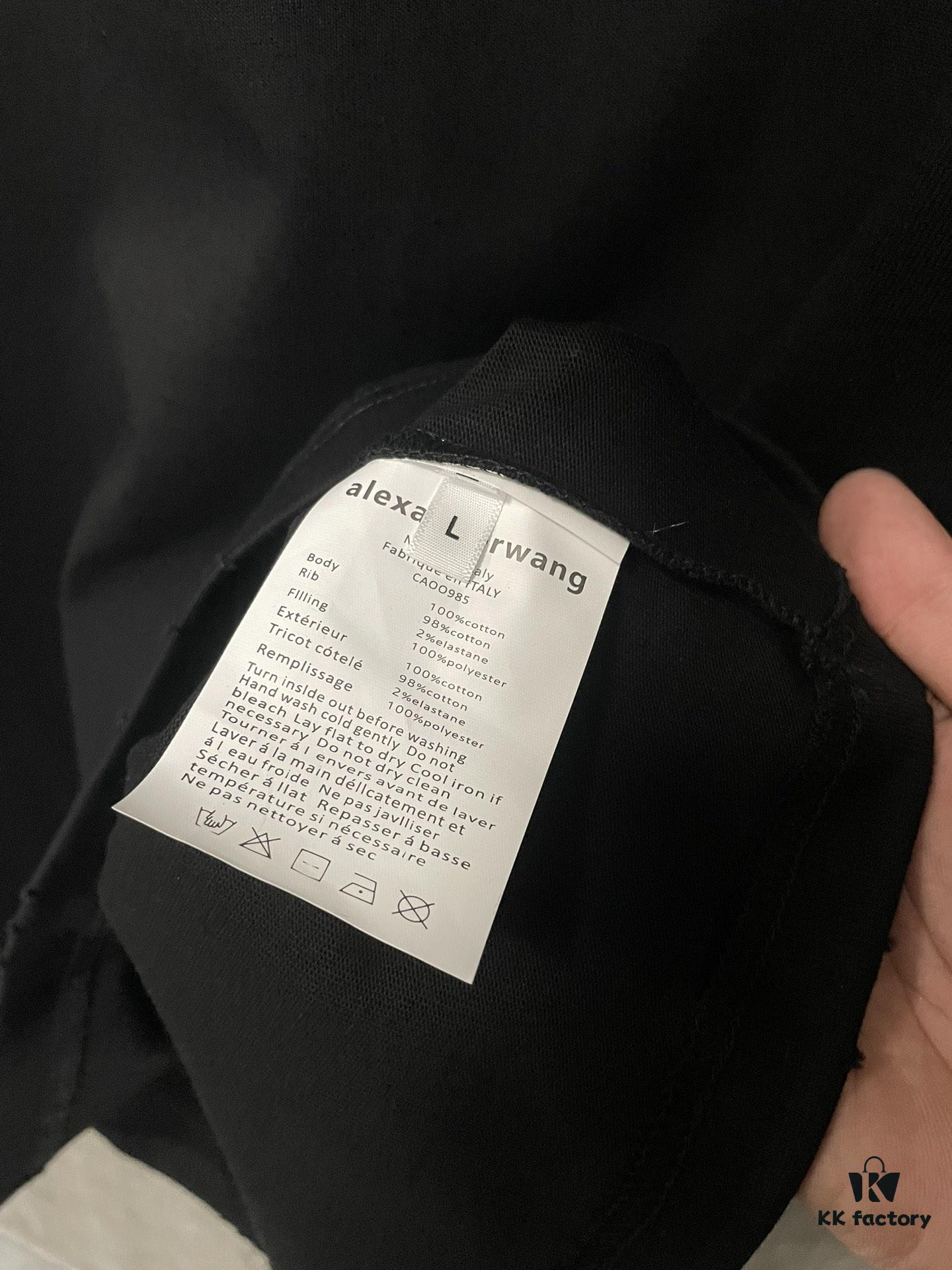 Alexander Wang 24SS Classic Logo Distressed Heavyweight T-Shirt with Thick Print