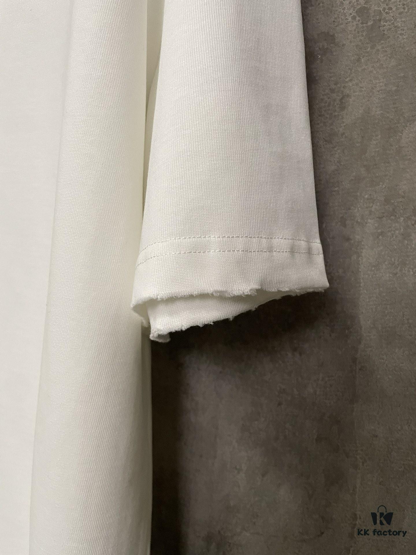 Alexander Wang 24SS Classic Logo Distressed Heavyweight T-Shirt with Thick Plate Print