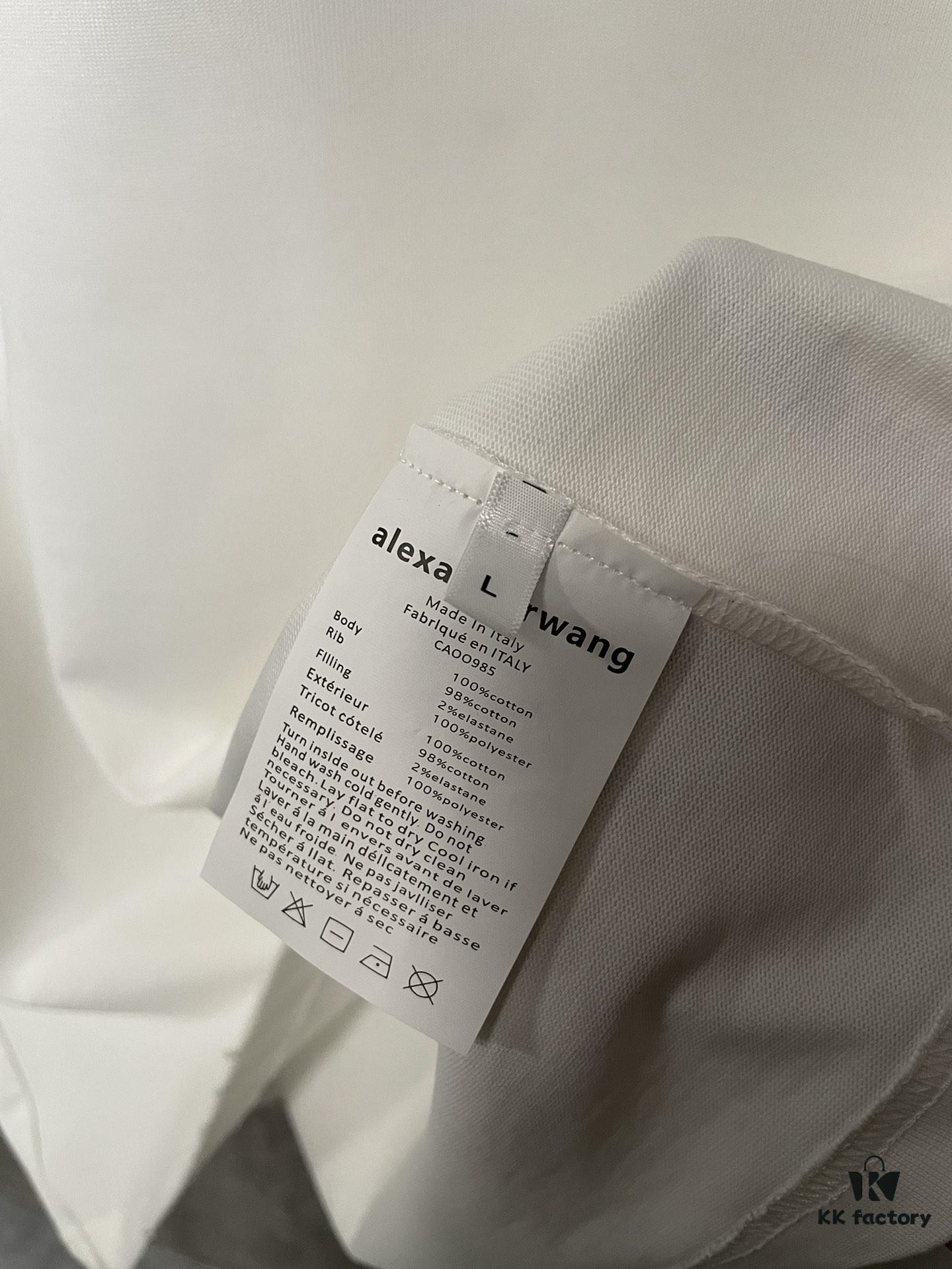 Alexander Wang 24SS Classic Logo Distressed Heavyweight T-Shirt with Thick Plate Print