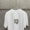 Alexander Wang 2025 Spring/Summer New Arrival Classic WANG Front and Back Letter Print Custom Dual Gauze Plain Cotton Short Sleeve T-Shirt Unisex