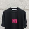 Alexander Wang 2025 Spring/Summer New Arrival Short Sleeve T-Shirt with Pink 'Wang' Silicone Print on Front and Back, Made of Custom Dual-Yarn Plain Weave Cotton 300 Fabric, Unisex Design