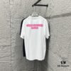 Alexander Wang 2025 Spring/Summer New Arrival Short Sleeve T-Shirt with Pink 'Wang' Silicone Print on Front and Back, Made of Custom Double Gauze Plain Cotton 300 Fabric, Unisex Design