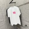 Alexander Wang 2025 Spring/Summer New Arrival Short Sleeve T-Shirt with Pink 'Wang' Silicone Print on Front and Back, Made of Custom Double Gauze Plain Cotton 300 Fabric, Unisex Design
