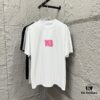 Alexander Wang 2025 Spring/Summer New Arrival Short Sleeve T-Shirt with Pink 'Wang' Silicone Print on Front and Back, Made of Custom Double Gauze Plain Cotton 300 Fabric, Unisex Design