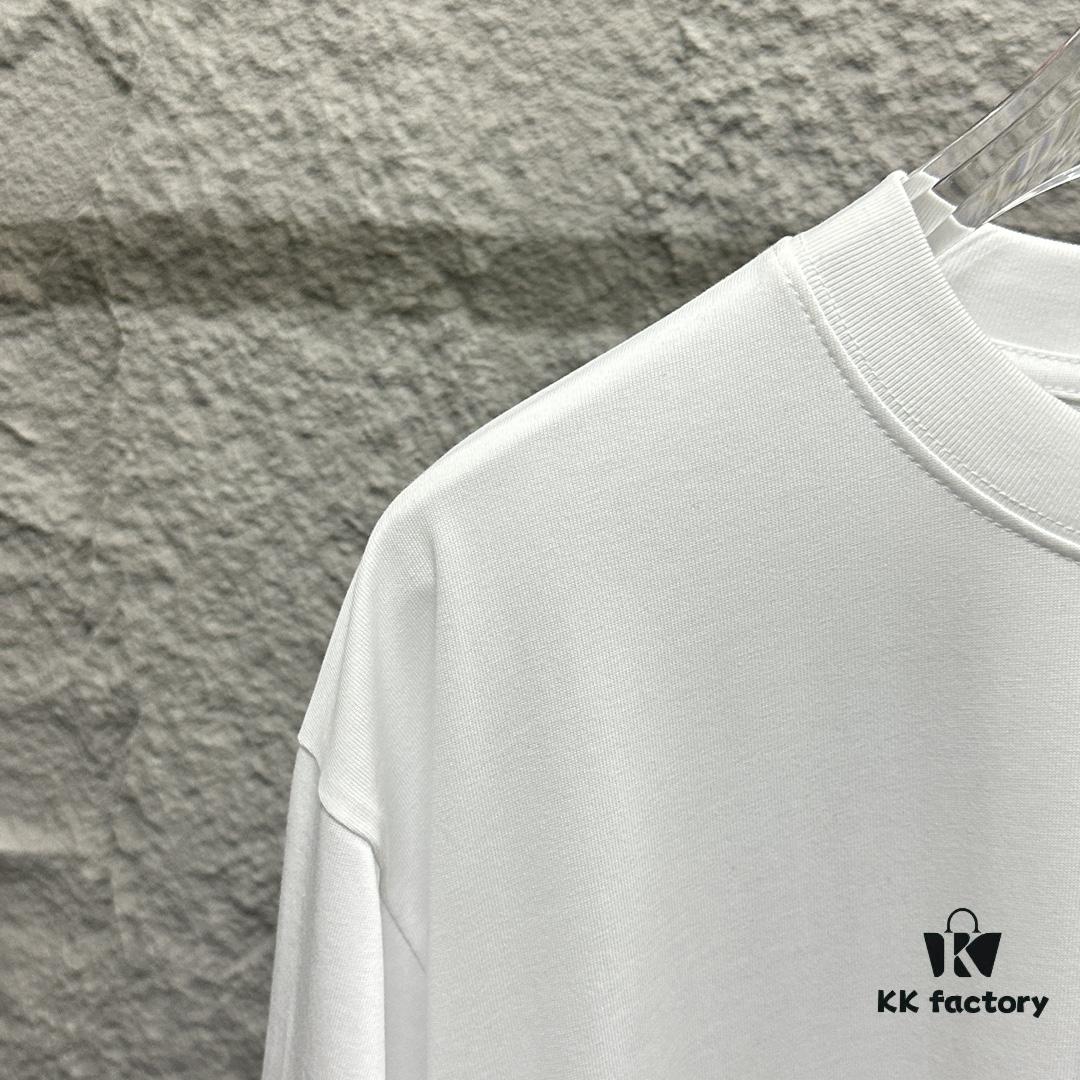 Alexander Wang 2025 Spring/Summer New Arrival Short Sleeve T-Shirt with Pink 'Wang' Silicone Print on Front and Back, Made of Custom Double Gauze Plain Cotton 300 Fabric, Unisex Design