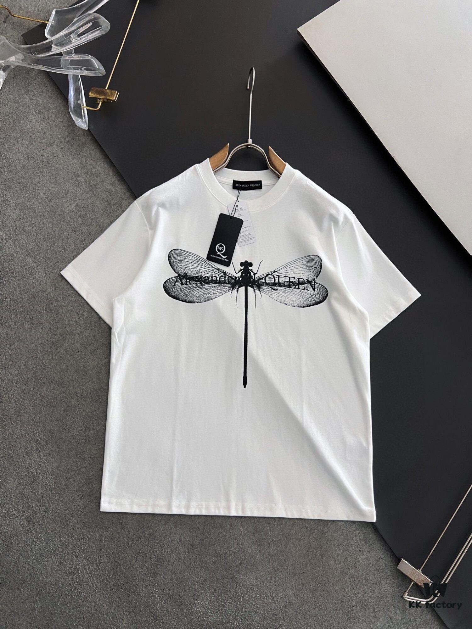 McQueen 2025 Latest Print Short Sleeve T-Shirt, High-Quality Cabinet Original Order, Top-Grade Craftsmanship with Imported Fabric