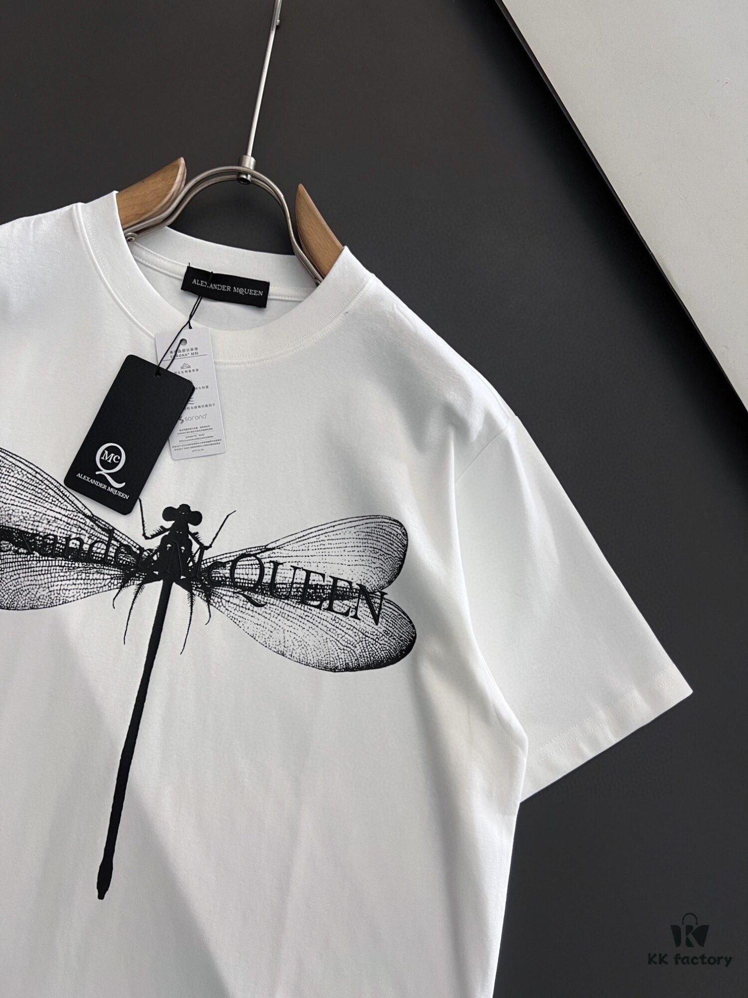 McQueen 2025 Latest Print Short Sleeve T-Shirt, High-Quality Cabinet Original Order, Top-Grade Craftsmanship with Imported Fabric