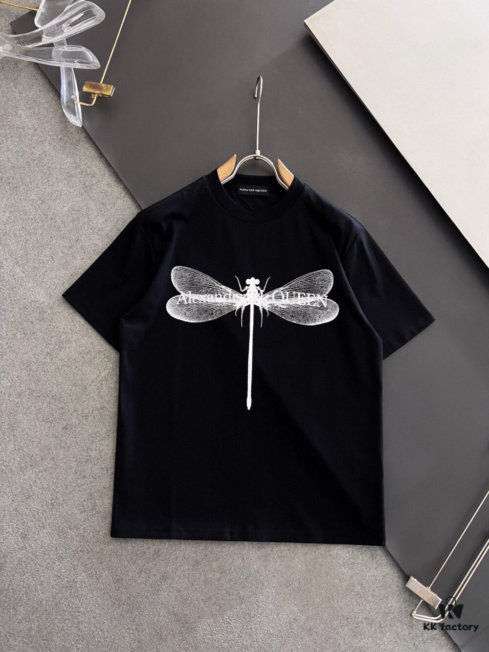 McQueen 2025 Latest Print Short Sleeve T-Shirt, High-Quality Cabinet Original Order, Top-Tier Craftsmanship with Imported Fabric