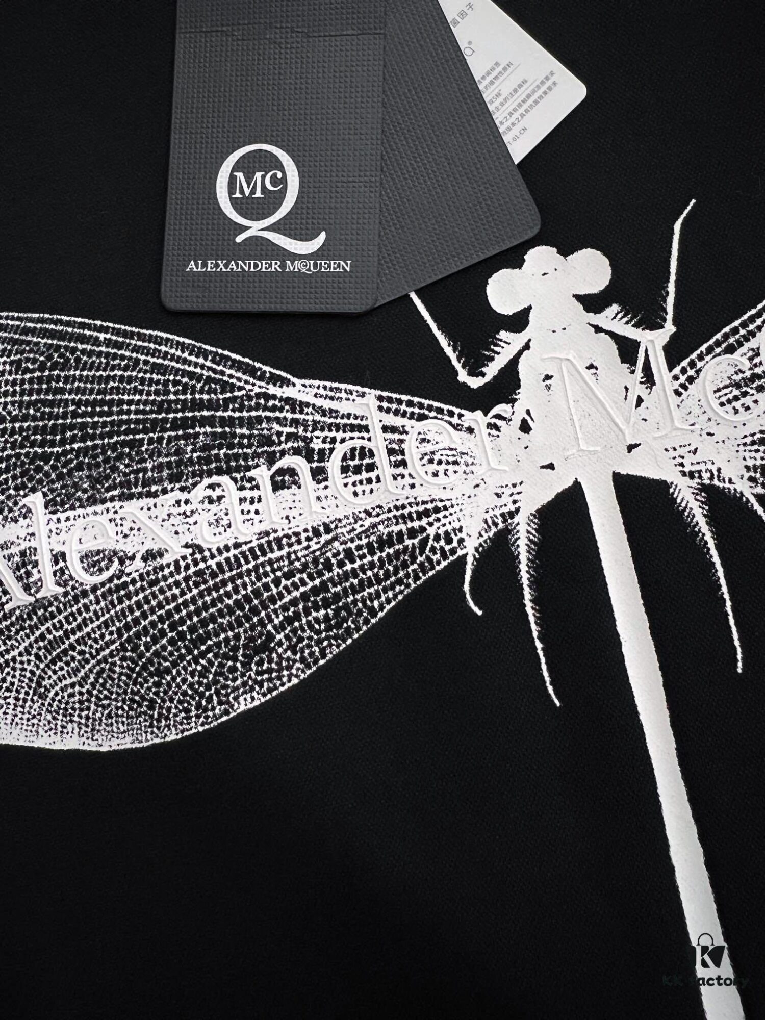 McQueen 2025 Latest Print Short Sleeve T-Shirt, High-Quality Cabinet Original Order, Top-Tier Craftsmanship with Imported Fabric