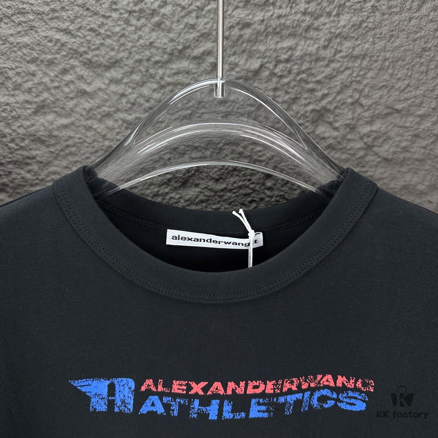 Alexander Wang 2025 New Women's Logo Short Sleeve T-Shirt - Top Version