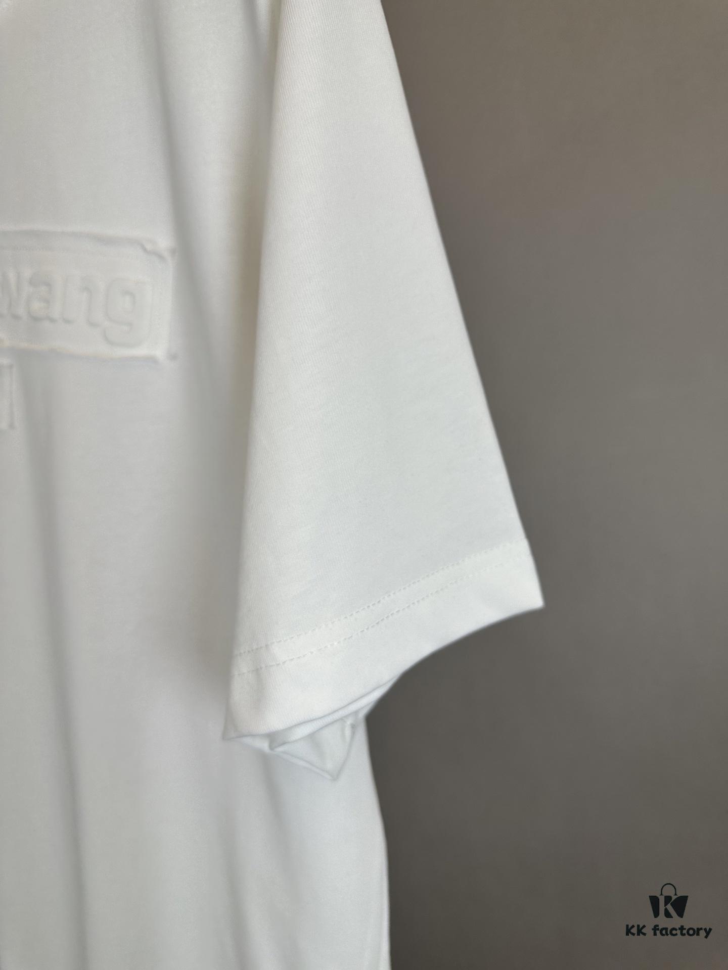 Alexander Wang 2025 FW Pre-Spring 3D Logo Letter Barrage Appliqué Short Sleeve T-Shirt / Heavyweight Cotton Washed