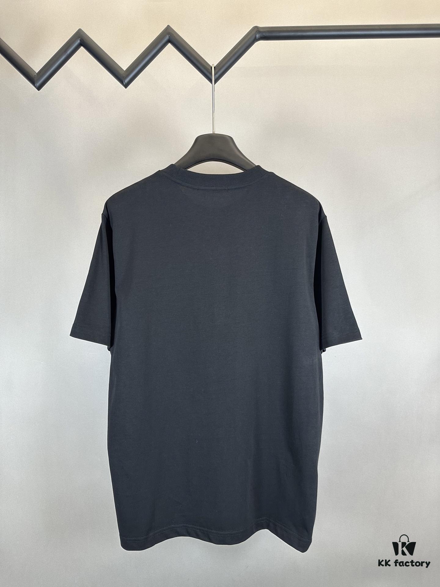 Alexander Wang 2025 FW Pre-Spring 3D Logo Letter Barrage Appliqué Short Sleeve T-Shirt / Heavyweight Cotton Washed