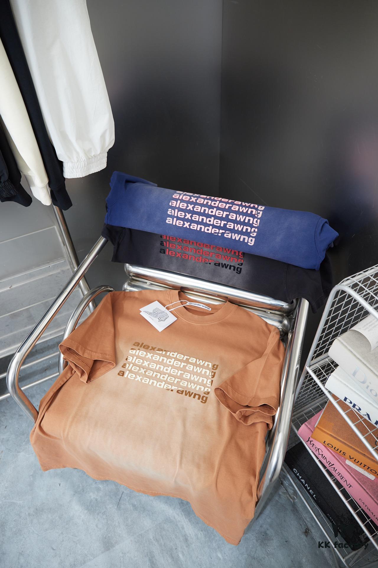 Alexarde*wang 25SS Early Spring New Arrival 3D Wa Jiao Gradient Print Short Sleeve T-Shirt