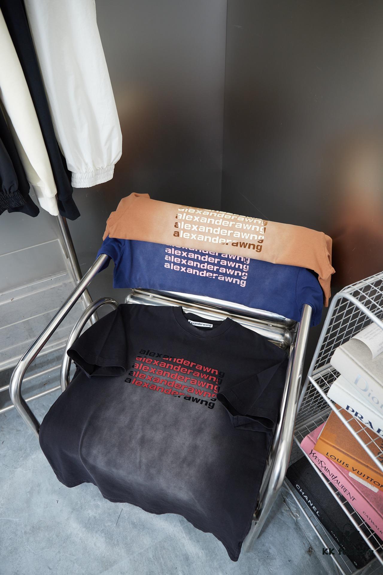 Alexarde*wang 25SS Early Spring New Arrival 3D Wa Jiao Gradient Print Short Sleeve T-Shirt