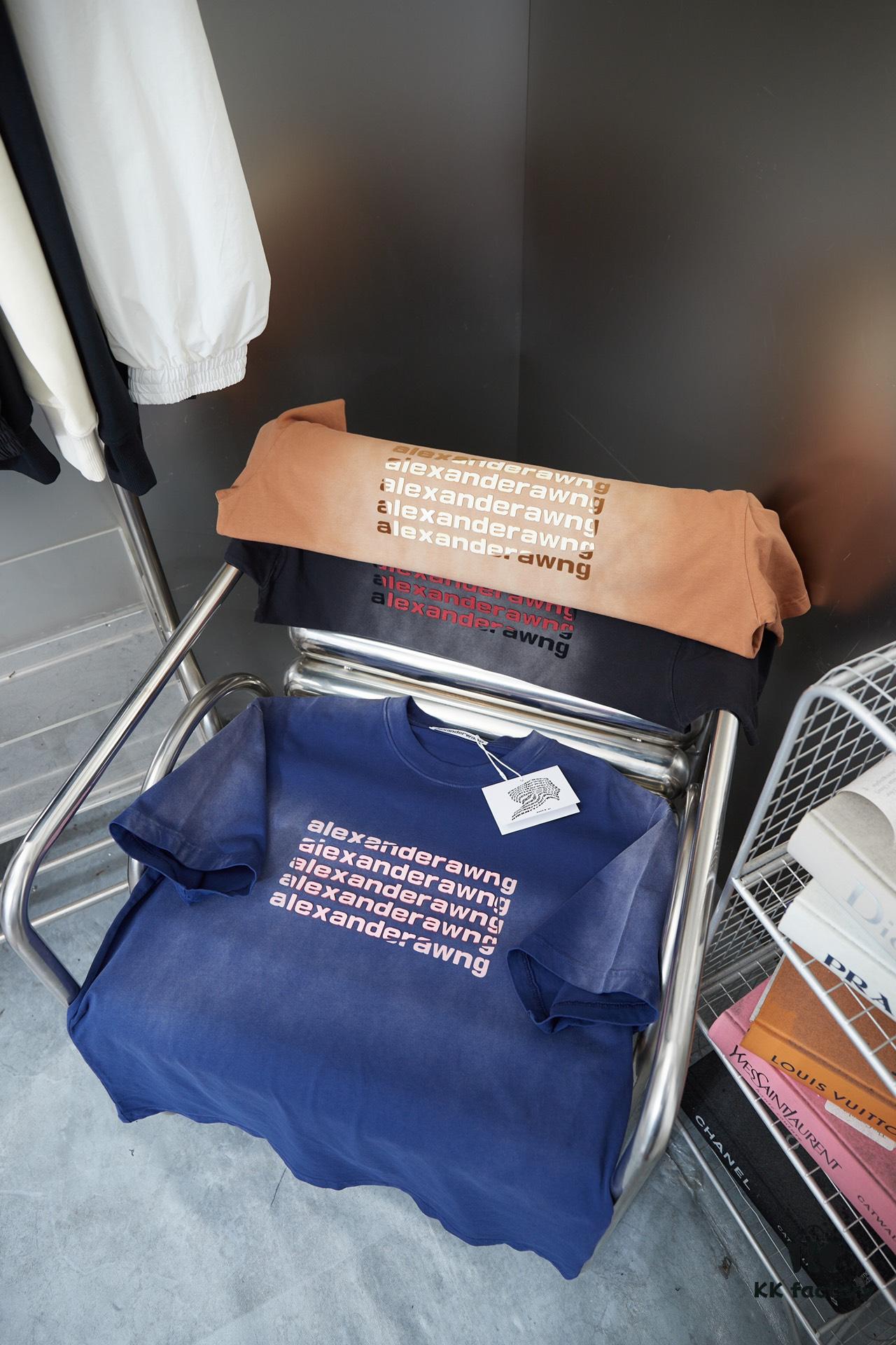 Alexarde*wang 25SS Early Spring New Arrival 3D Wa Jiao Gradient Print Short Sleeve T-Shirt