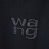 Alexarde*wang 25SS Early Spring New Arrival 3D Velvet Flocked Letter Pearl Rhinestone Short Sleeve T-Shirt