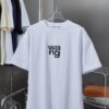 Alexarde*wang 25SS Early Spring New Arrival 3D Flocked Letter Pearl Rhinestone Short Sleeve T-Shirt