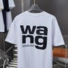 Alexarde*wang 25SS Early Spring New Arrival 3D Flocked Letter Pearl Rhinestone Short Sleeve T-Shirt