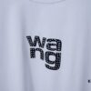 Alexarde*wang 25SS Early Spring New Arrival 3D Flocked Letter Pearl Rhinestone Short Sleeve T-Shirt
