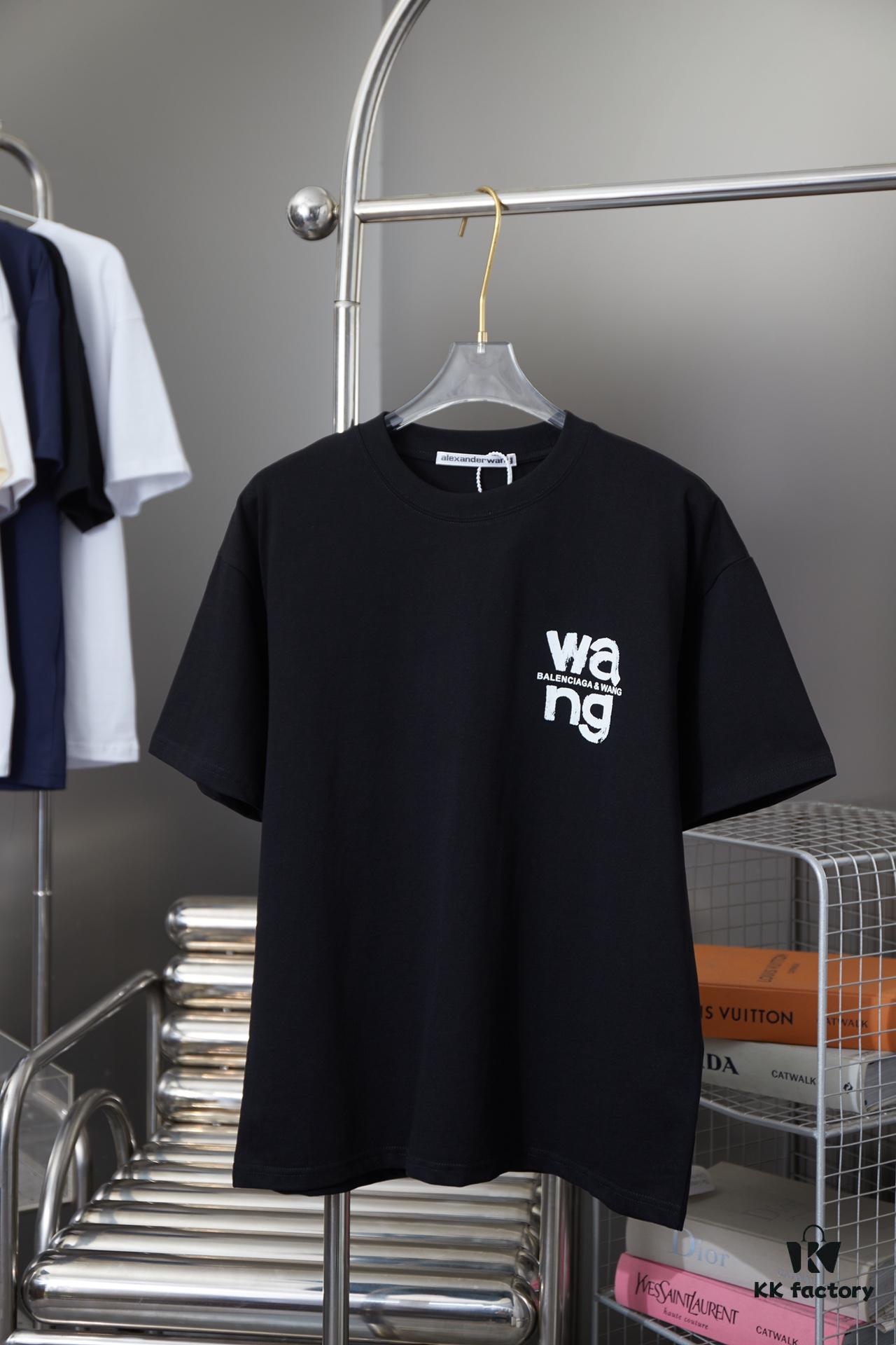 Alexarde*wang 25SS Early Spring New Arrival Graffiti Hand-drawn Letter Logo Print Short Sleeve T-shirt