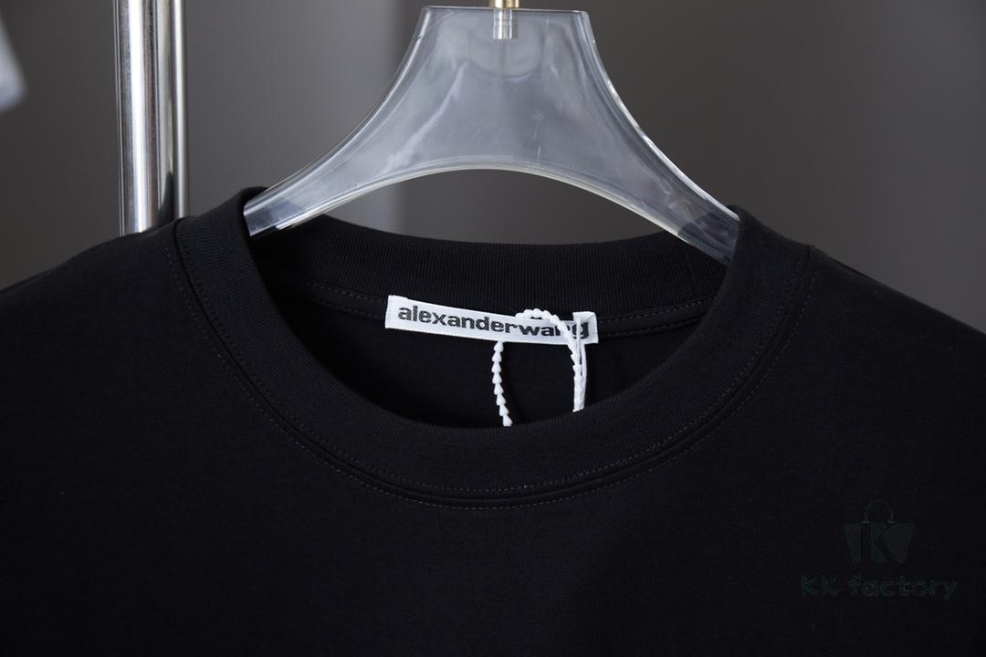 Alexarde*wang 25SS Early Spring New Arrival Graffiti Hand-drawn Letter Logo Print Short Sleeve T-shirt