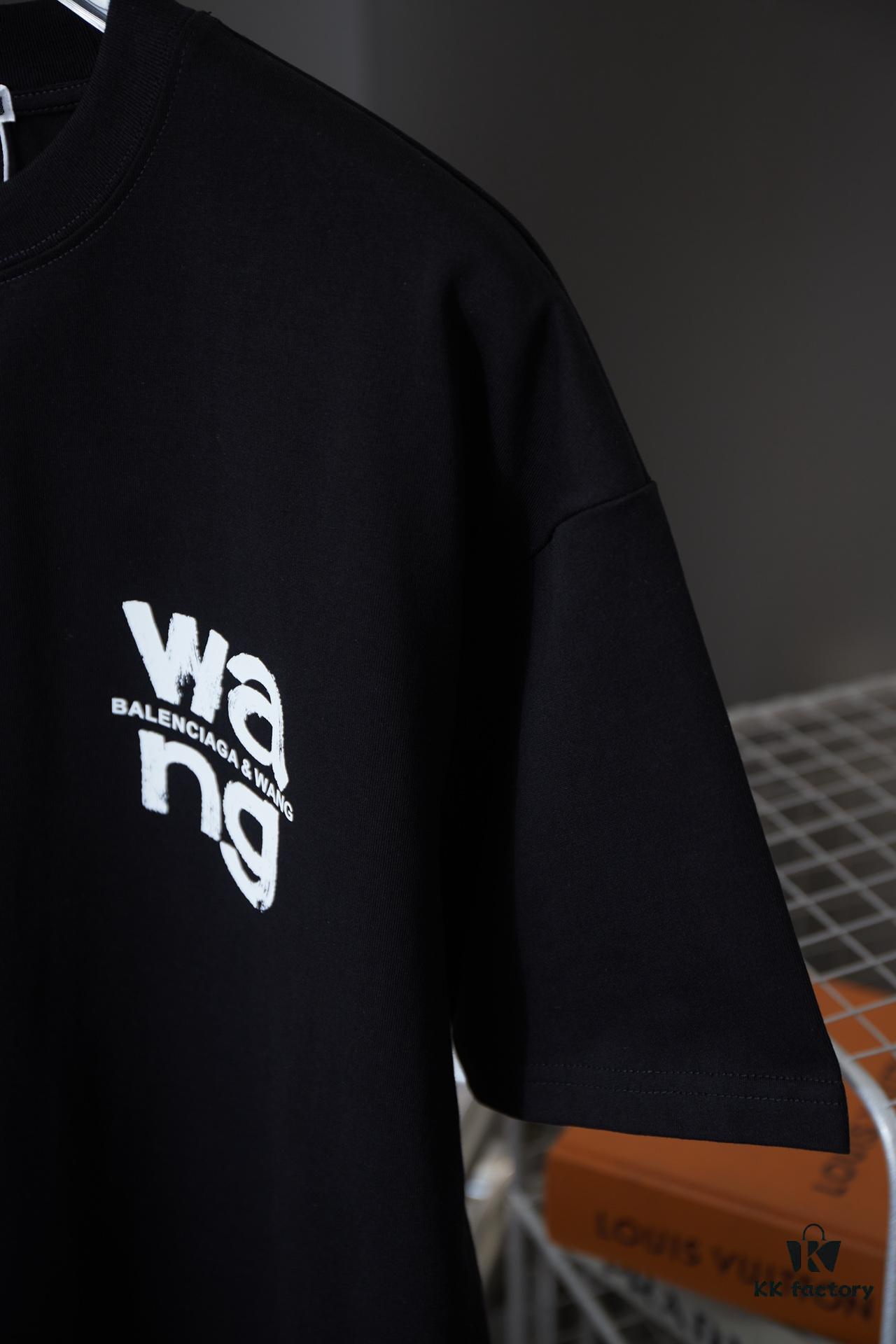 Alexarde*wang 25SS Early Spring New Arrival Graffiti Hand-drawn Letter Logo Print Short Sleeve T-shirt