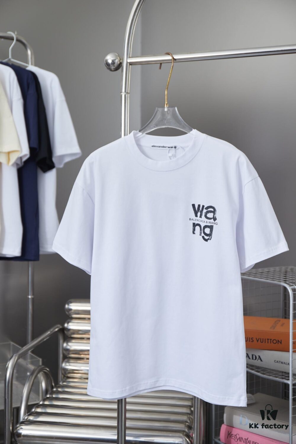 Alexarde*wang 25SS Early Spring New Arrival Graffiti Hand-Drawn Letter Logo Print Short Sleeve T-Shirt