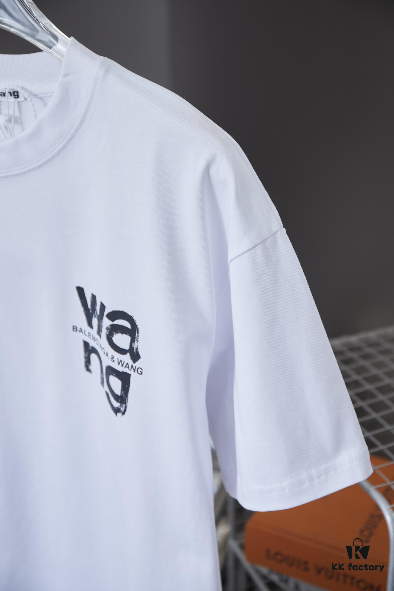 Alexarde*wang 25SS Early Spring New Arrival Graffiti Hand-Drawn Letter Logo Print Short Sleeve T-Shirt