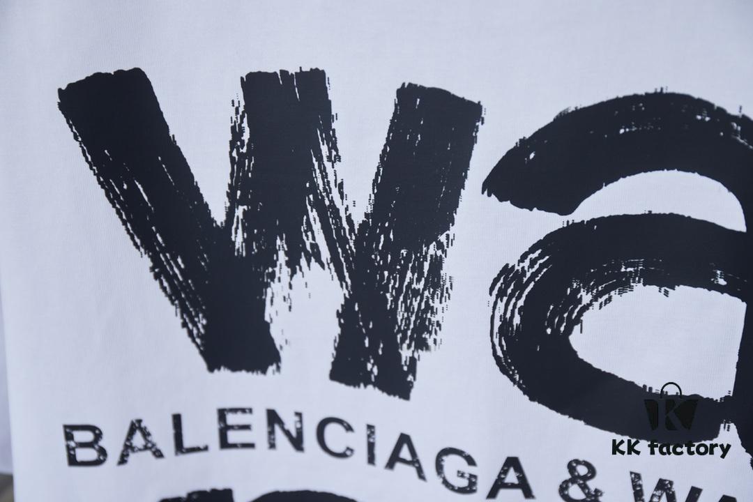 Alexarde*wang 25SS Early Spring New Arrival Graffiti Hand-Drawn Letter Logo Print Short Sleeve T-Shirt