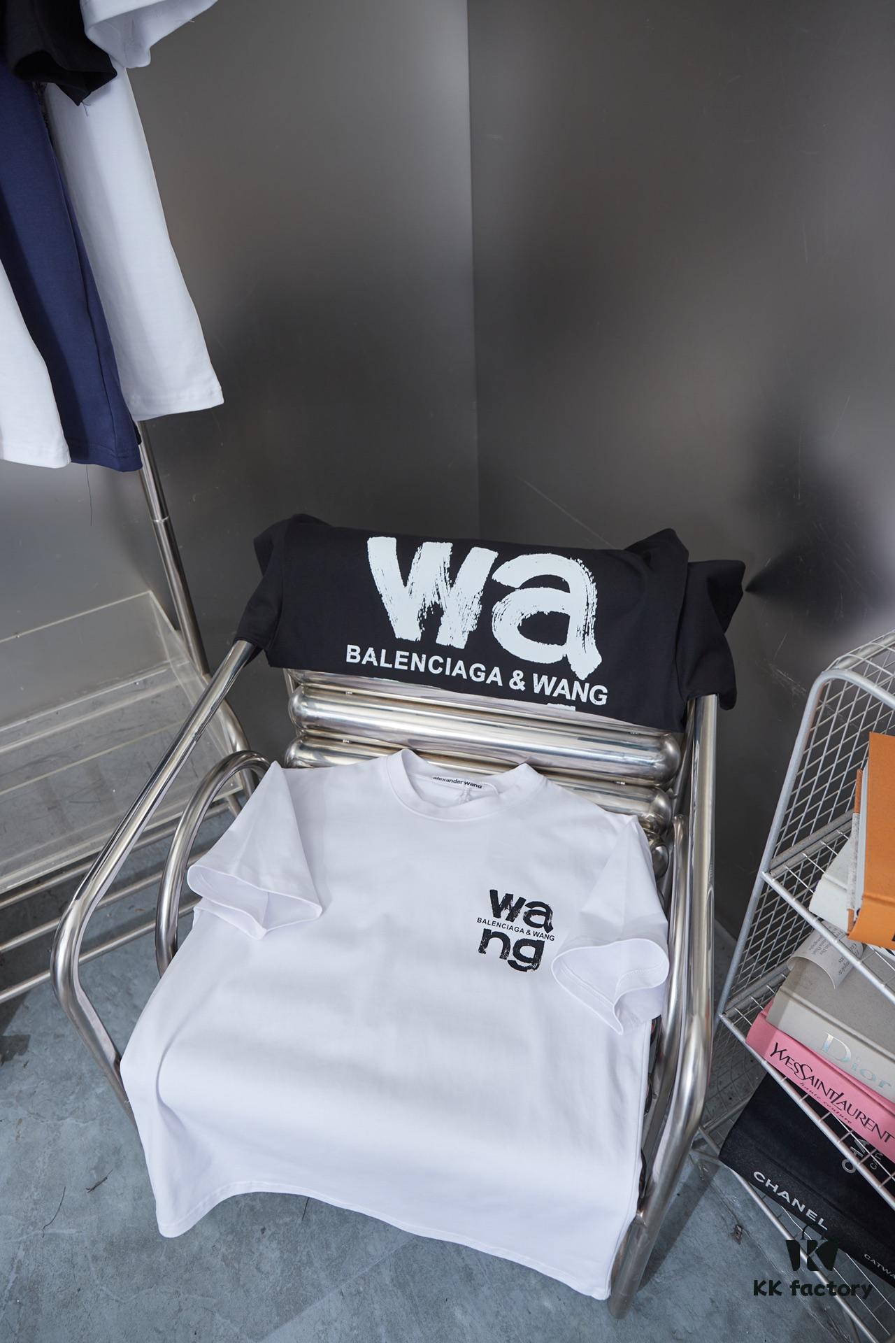 Alexarde*wang 25SS Early Spring New Arrival Graffiti Hand-Drawn Letter Logo Print Short Sleeve T-Shirt