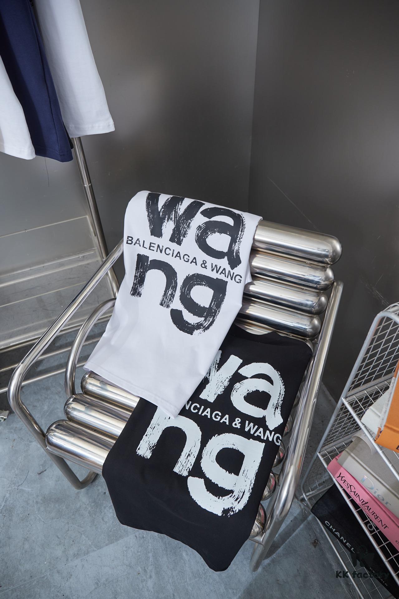 Alexarde*wang 25SS Early Spring New Arrival Graffiti Hand-Drawn Letter Logo Print Short Sleeve T-Shirt